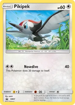 SM Black Star Promos Pikipek Pokémon card